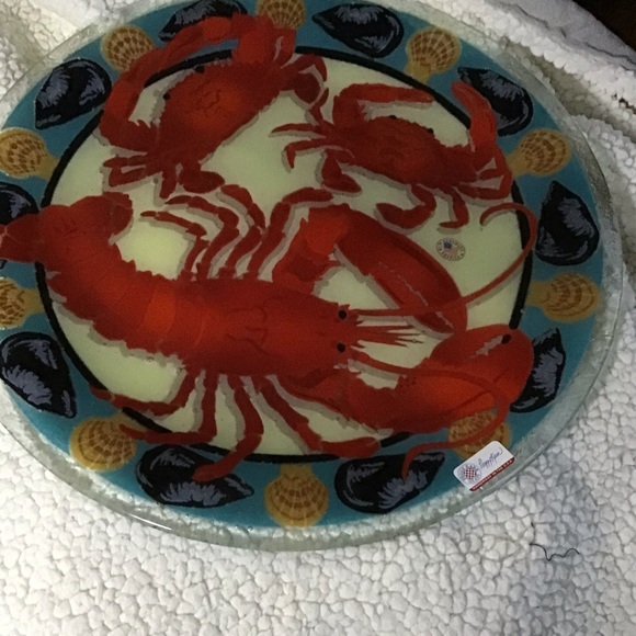 (Host Pick) Peggy Karr RARE Lobster and crabs Artist Glass 16” - Picture 4 of 6